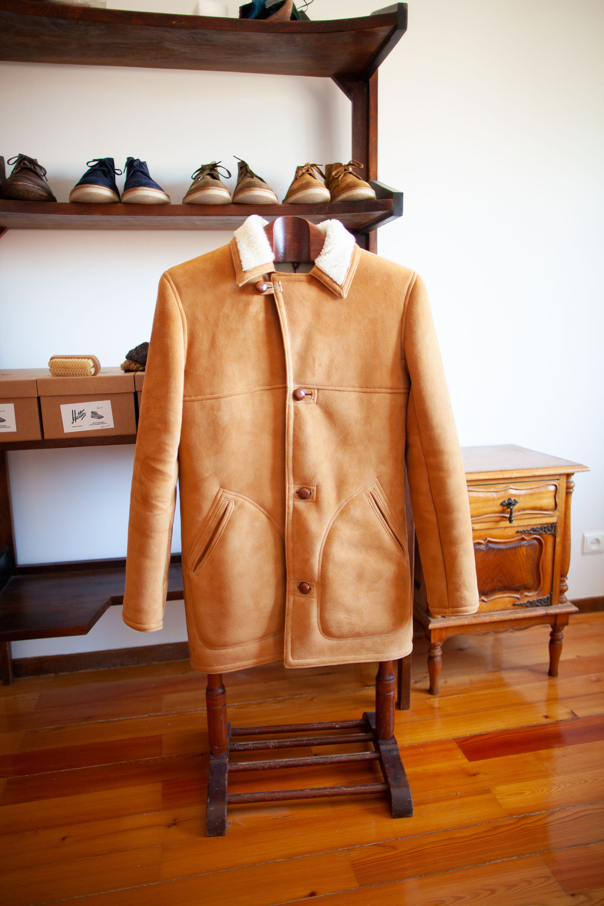 The Oliver by Hutton X Owen Barry 1948 Shearling Coat 'Sprint Run'