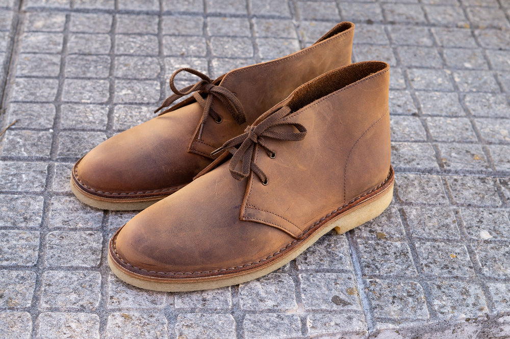 0401~Nabuck Leather ROUTE Desert Boots with Embossed Logo
